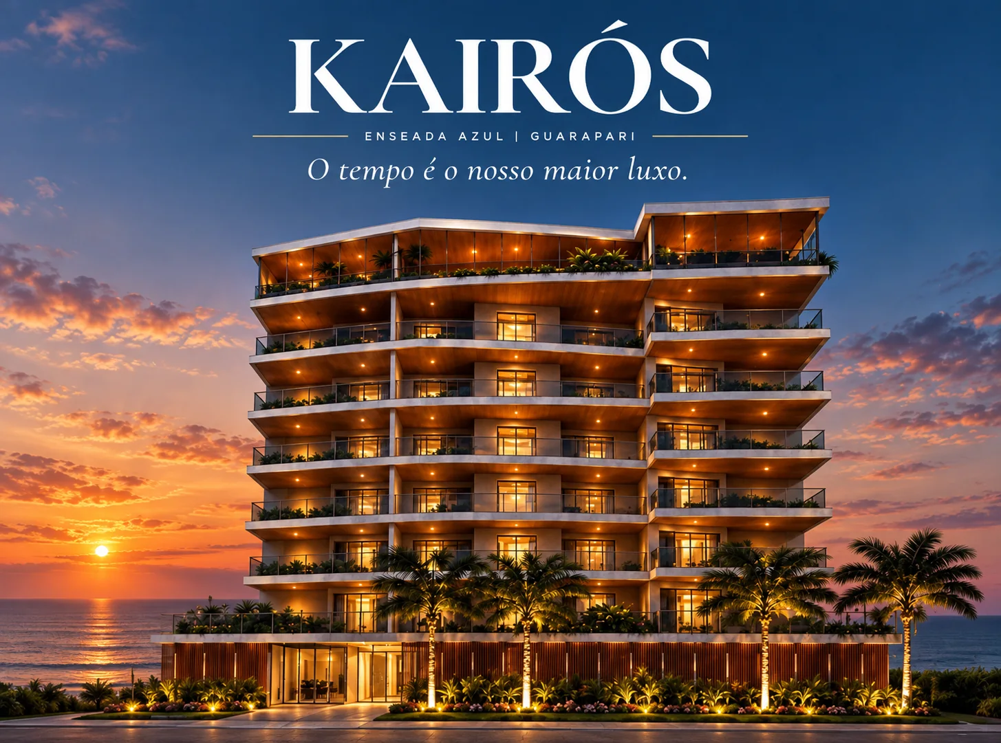 Fachada do edifício KAIROS ao entardecer